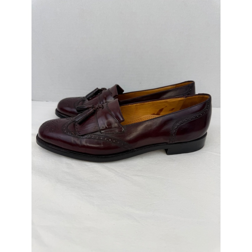 Cole Haan City Mens Burgundy Leather Wingtip Kiltie‎ Tassel Loafers 12 D - Picture 7 of 12